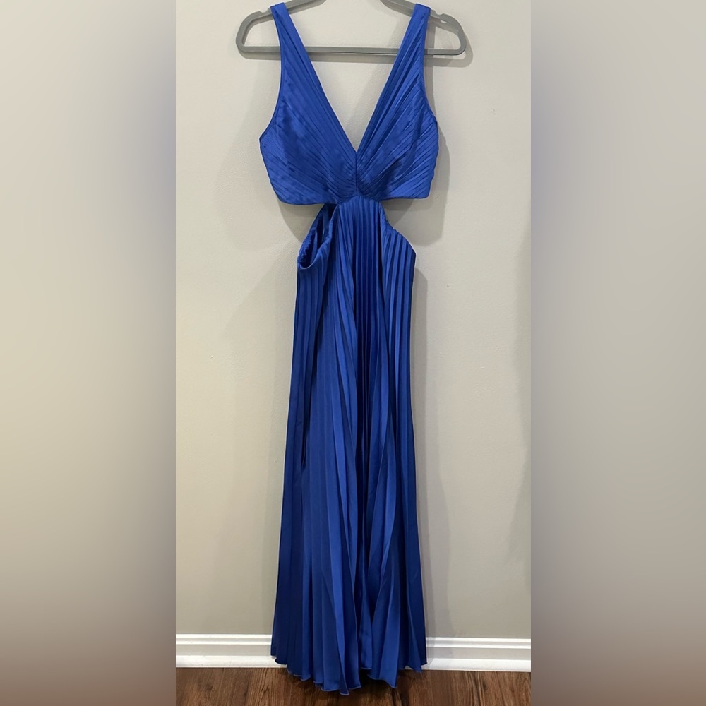 The A&F Giselle Pleated Cutout Maxi Dress